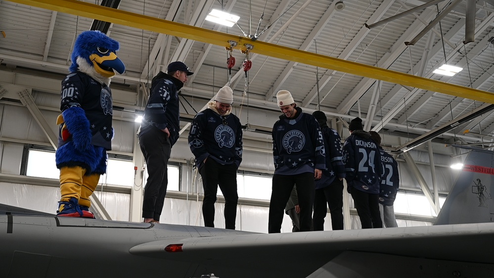 Springfield Thunderbirds Hockey Team Tours Barnes Air National Guard Base Before Military Appreciation Night