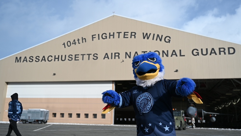 Springfield Thunderbirds Hockey Team Tours Barnes Air National Guard Base Before Military Appreciation Night