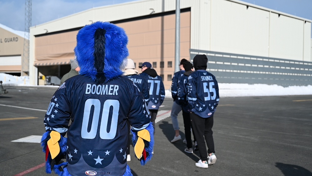 Springfield Thunderbirds Hockey Team Tours Barnes Air National Guard Base Before Military Appreciation Night