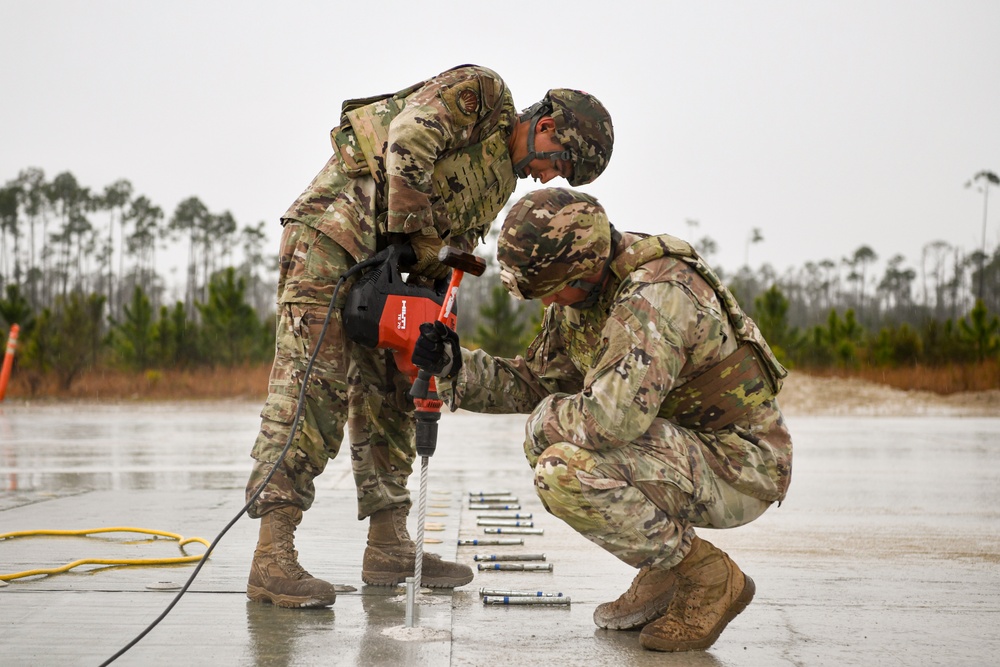 13th CABS repairs runway at Tyndall AFB