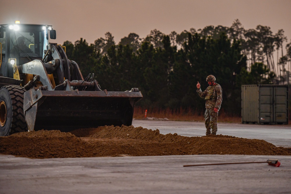 13th CABS repairs runway at Tyndall AFB