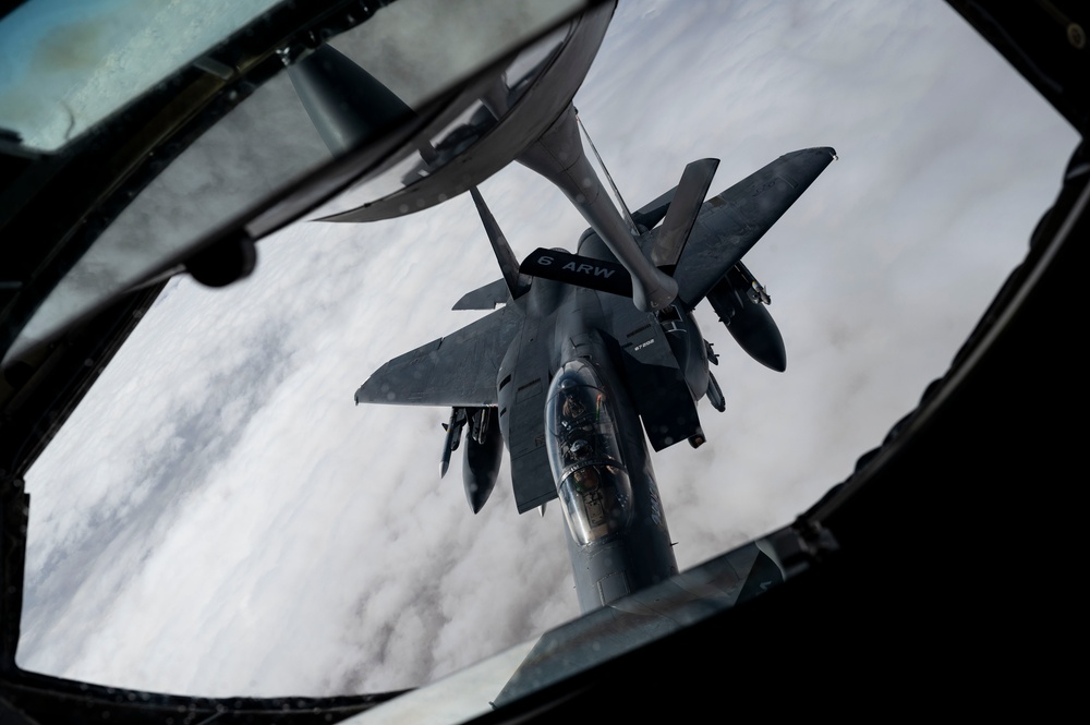 Fighters refueled over the clouds