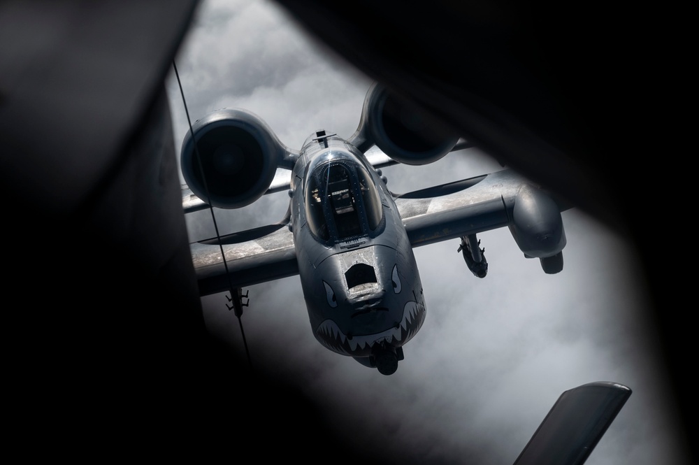 Fighters refueled over the clouds
