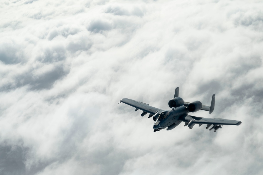 Fighters refueled over the clouds