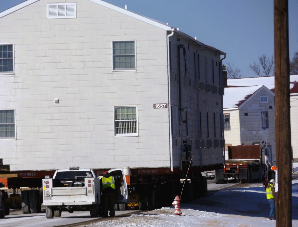 Contractors move second of five World War II-era barracks in 2025 at Fort McCoy