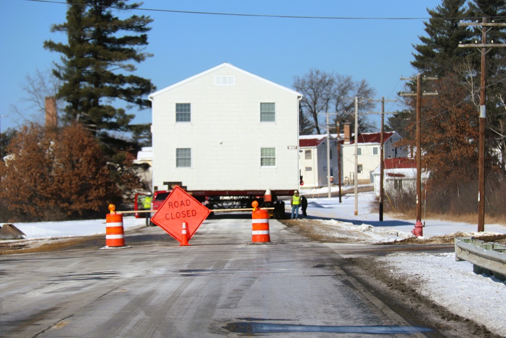 Contractors move second of five World War II-era barracks in 2025 at Fort McCoy