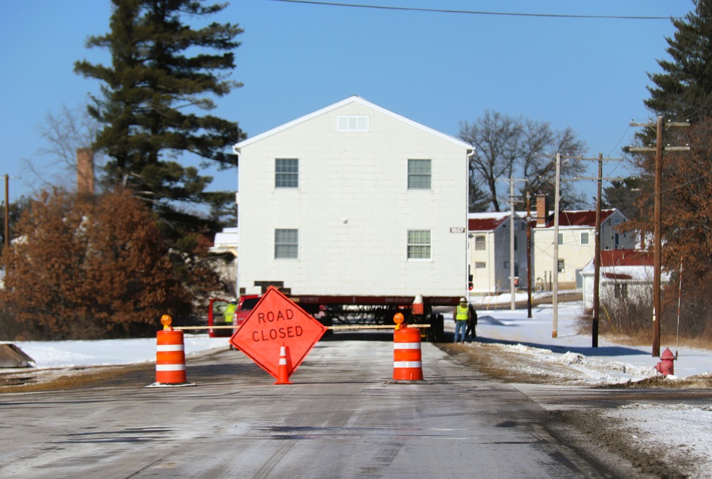 Contractors move second of five World War II-era barracks in 2025 at Fort McCoy