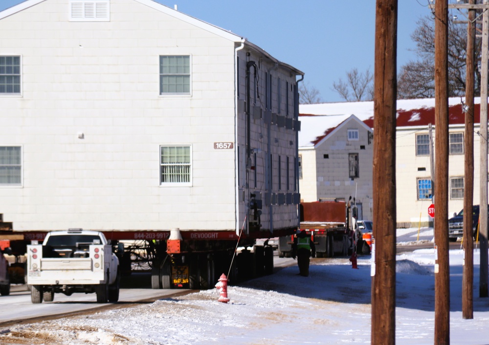 Contractors move second of five World War II-era barracks in 2025 at Fort McCoy