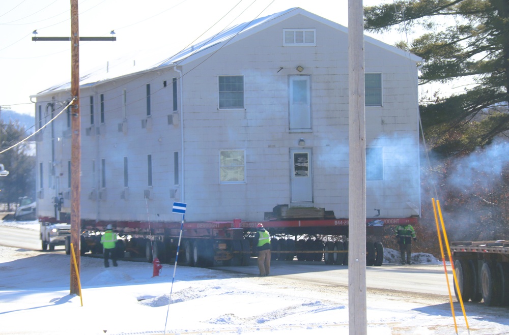 Contractors move second of five World War II-era barracks in 2025 at Fort McCoy