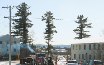 Contractors move second of five World War II-era barracks in 2025 at Fort McCoy