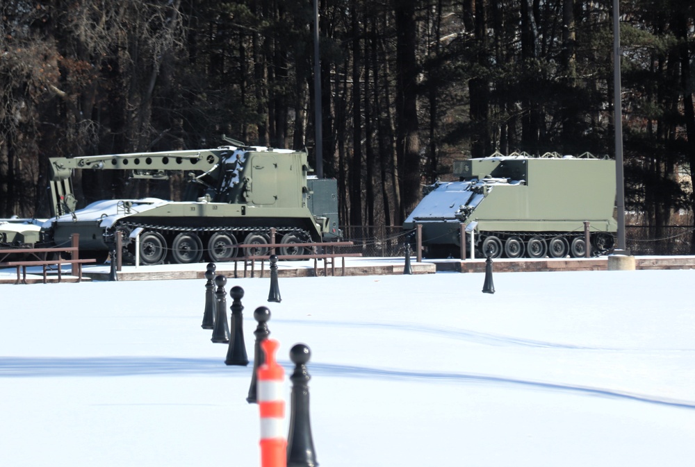 February 2025 views of Equipment Park in Fort McCoy's Commemorative Area