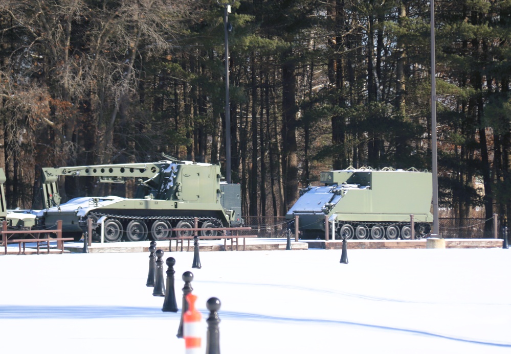 February 2025 views of Equipment Park in Fort McCoy's Commemorative Area