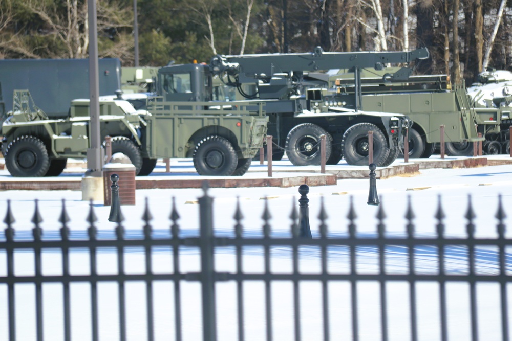 February 2025 views of Equipment Park in Fort McCoy's Commemorative Area