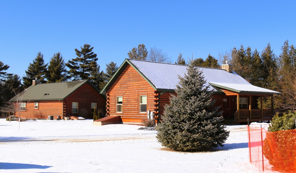 Cabins are available to rent year-round at Fort McCoy’s Pine View Campground; winter offers a unique experience