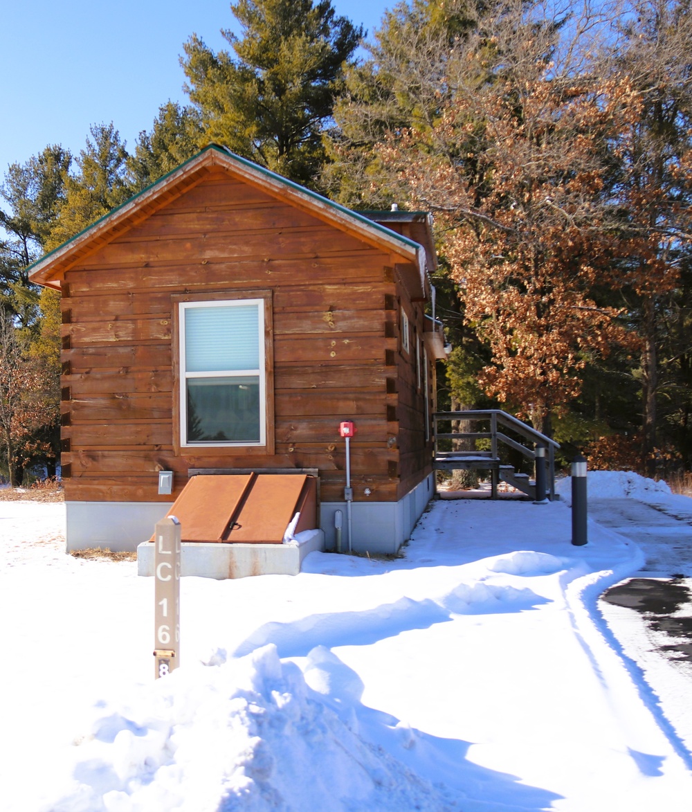 Cabins are available to rent year-round at Fort McCoy’s Pine View Campground; winter offers a unique experience