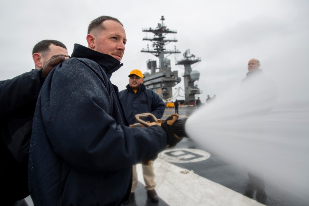 Nimitz Conducts a General Quarters Drill