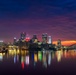 Colorful sunrise over Pittsburgh riverways