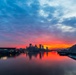 Colorful sunrise over Pittsburgh riverways