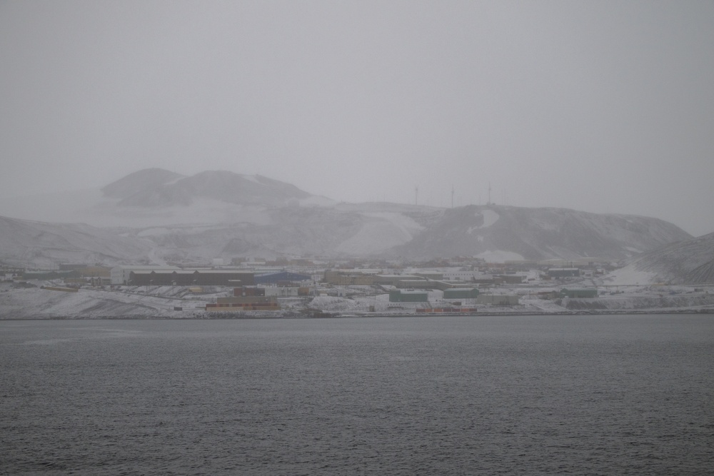 USCGC Polar Star (WAGB 10) conducts operations in McMurdo Sound during Operation Deep Freeze