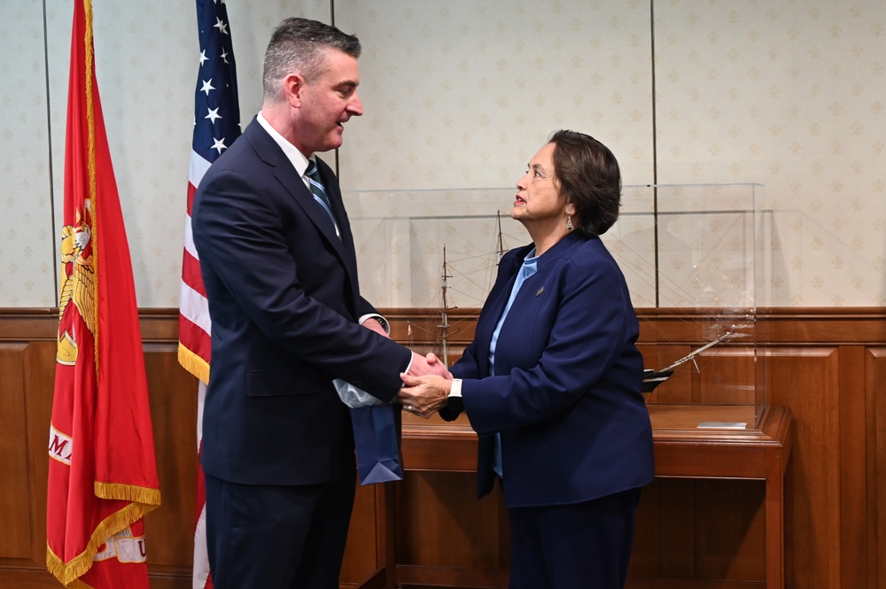 Performing the Duties of Under Secretary of the Navy Victor Minella Meets with Guam Governor Lou Leon Guerrero