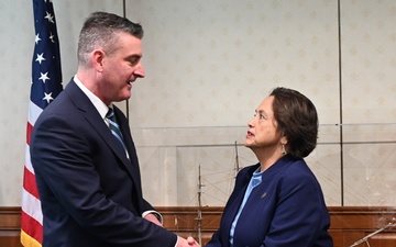 Performing the Duties of Under Secretary of the Navy Victor Minella Meets with Guam Governor Lou Leon Guerrero