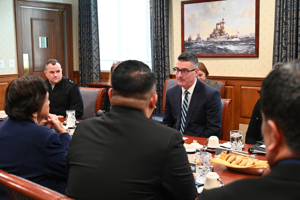 Performing the Duties of Under Secretary of the Navy Victor Minella Meets with Guam Governor Lou Leon Guerrero