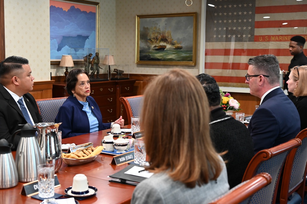 Performing the Duties of Under Secretary of the Navy Victor Minella Meets with Guam Governor Lou Leon Guerrero