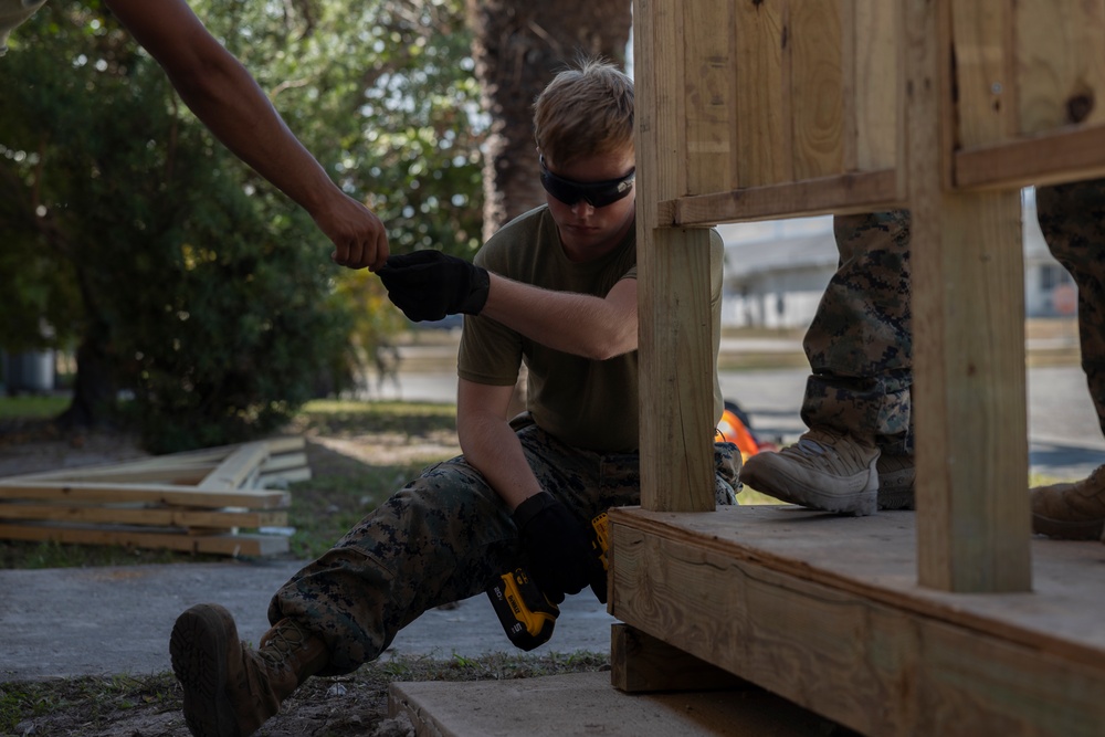 Marines with MWSS-272 undertake construction projects in the Bahamas