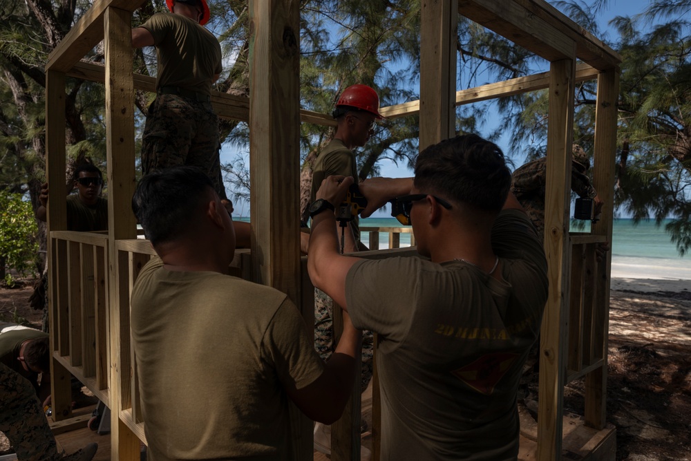 Marines with MWSS-272 undertake construction projects in the Bahamas