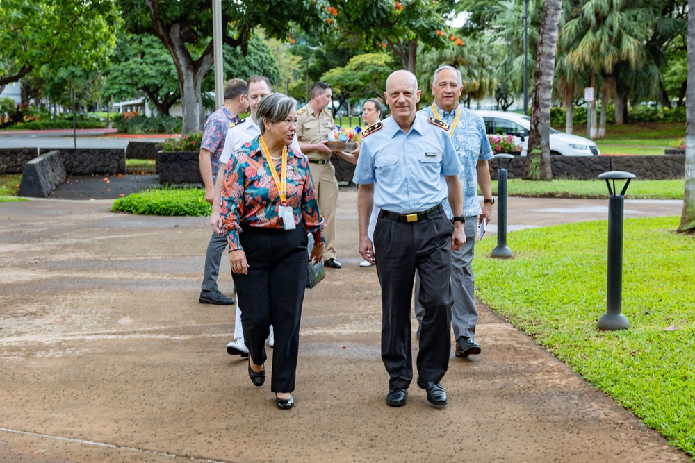 General Stefan Schulz, Deputy Head of Security and Defense Policy for Germany, visits at the Daniel K. Inouye Asia-Pacific Center