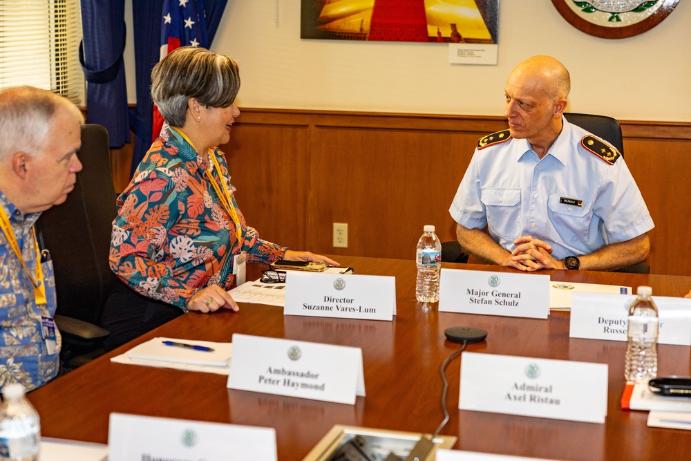 General Stefan Schulz, Deputy Head of Security and Defense Policy for Germany, visits at the Daniel K. Inouye Asia-Pacific Center