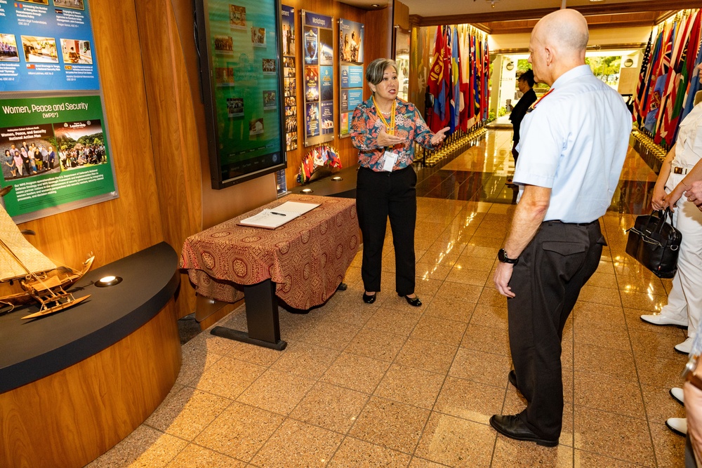 General Stefan Schulz, Deputy Head of Security and Defense Policy for Germany, visits at the Daniel K. Inouye Asia-Pacific Center