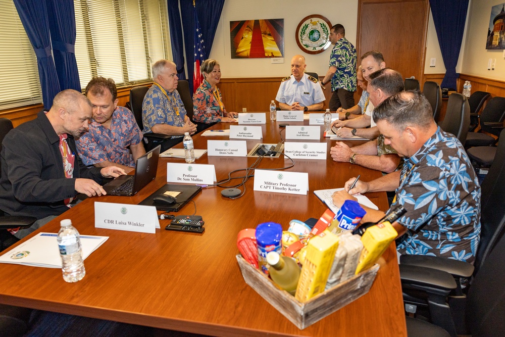 General Stefan Schulz, Deputy Head of Security and Defense Policy for Germany, visits at the Daniel K. Inouye Asia-Pacific Center