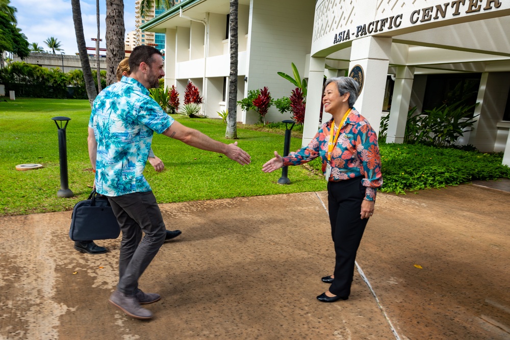 Assistant Secretary Emil Stojanovski, Department of Foreign Affairs and Trade (Australia), visits at the Daniel K. Inouye Asia-Pacific Center for Security Studies