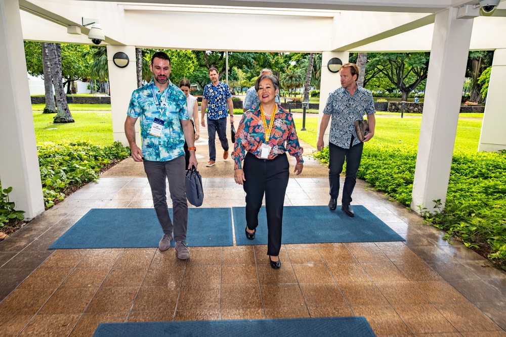 Assistant Secretary Emil Stojanovski, Department of Foreign Affairs and Trade (Australia), visits at the Daniel K. Inouye Asia-Pacific Center for Security Studies