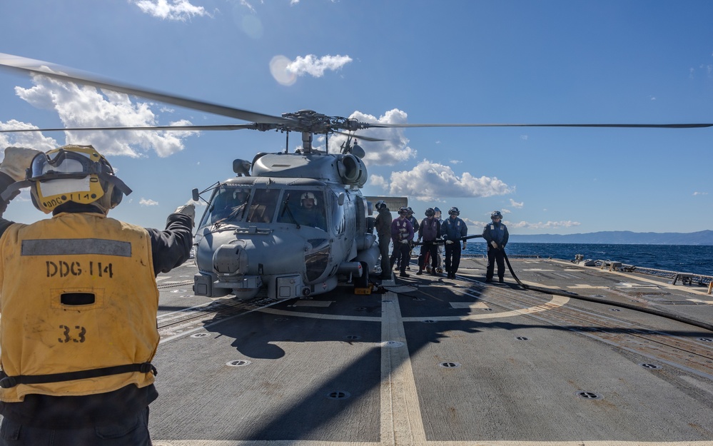 USS Ralph Johnson Flight Operations