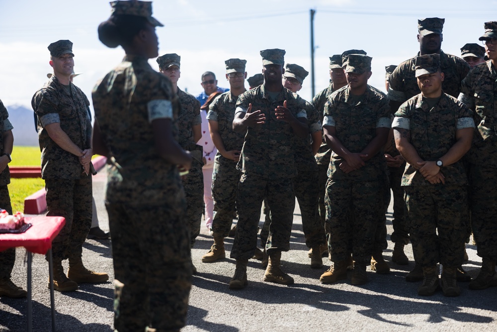 Staff Sgt. Dixon recognized as MCICOM Marine of the Year during formation