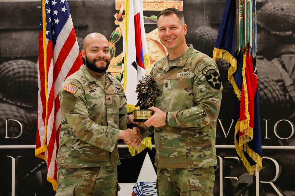 U.S. Army soldiers receive Career Counselor of the Year Awards.