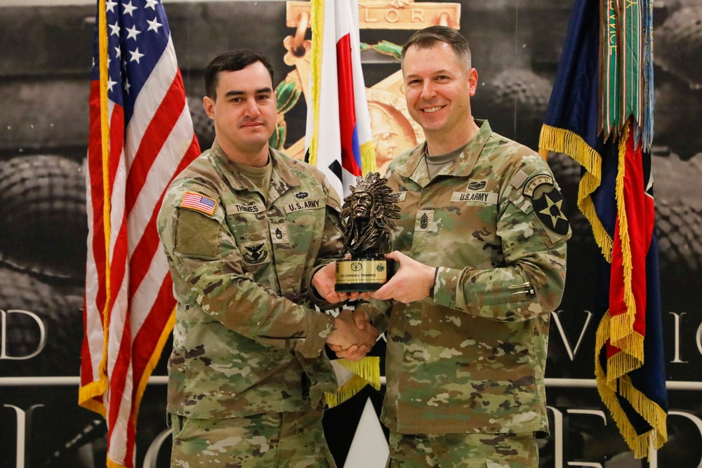 U.S. Army soldiers receive Career Counselor of the Year Awards.