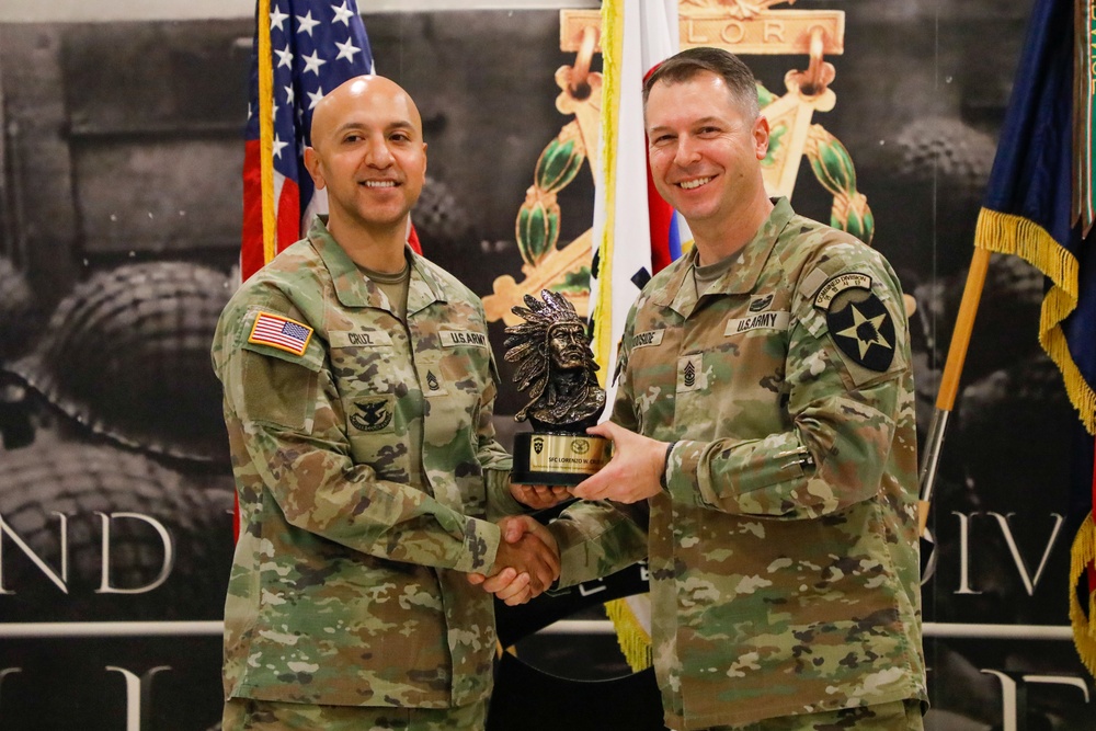 U.S. Army soldiers receive Career Counselor of the Year Awards.