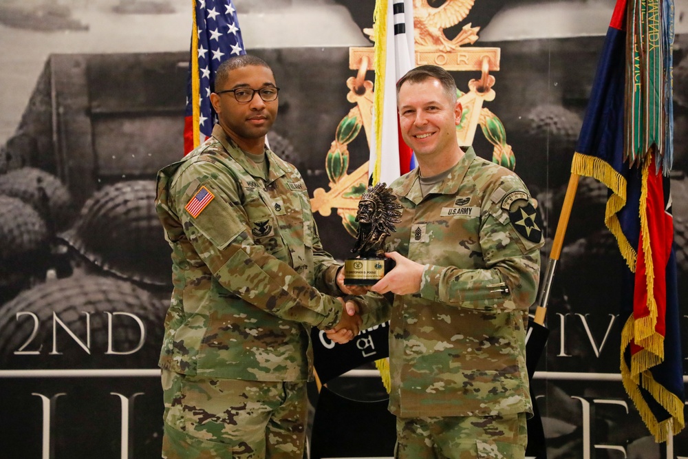 U.S. Army soldiers receive Career Counselor of the Year Awards.