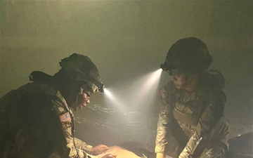 U.S. Army combat medics conduct combat casualty care training