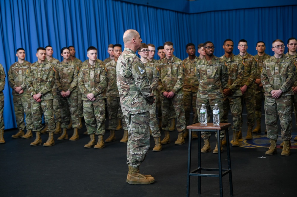 Space Force General visits, coins Honor Guardsmen