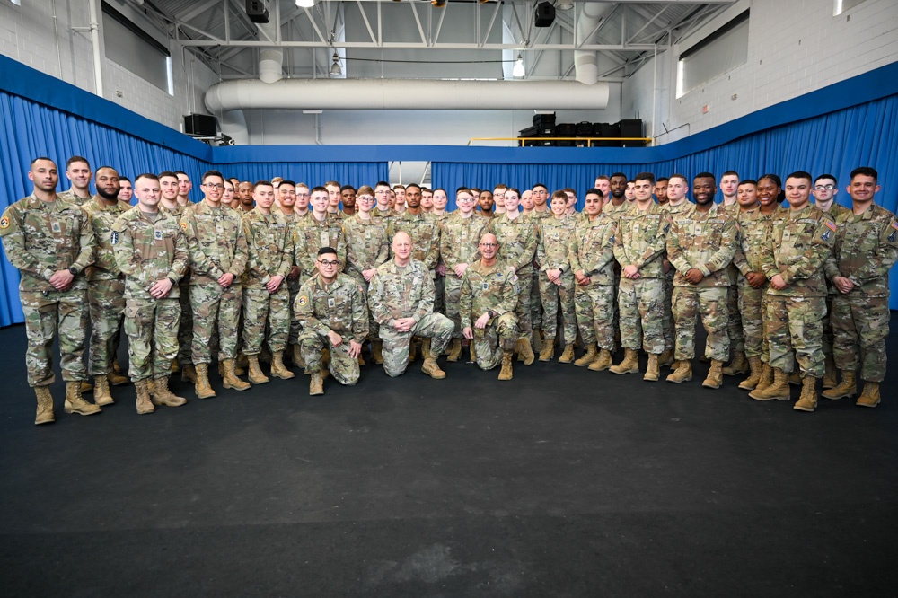 Space Force General visits, coins Honor Guardsmen