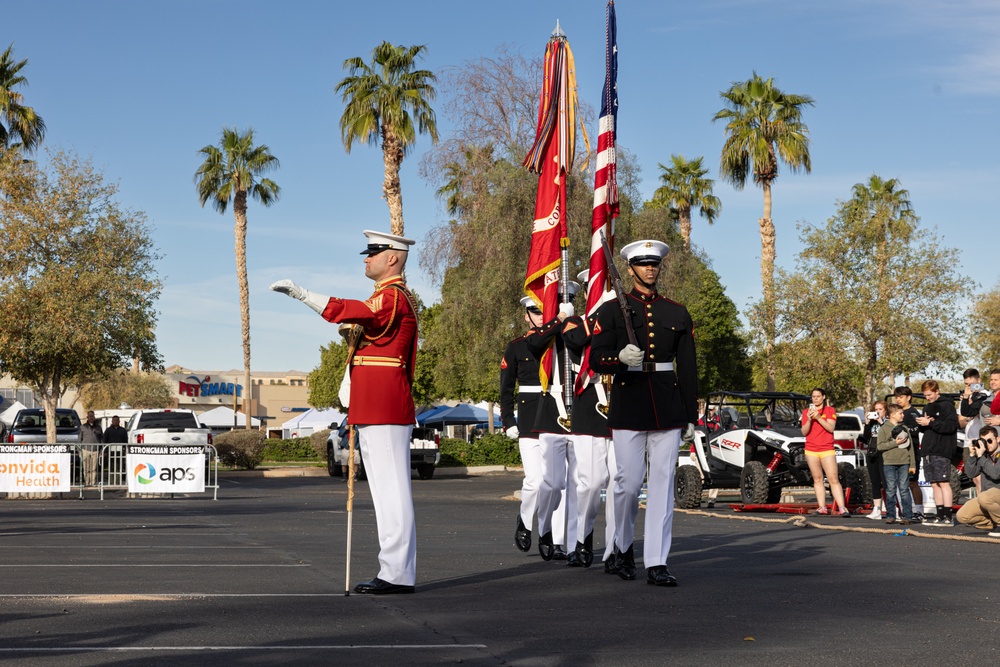 The Commandant’s Own and MWSS-371 support the annual Bull of the Desert Strongman Competition