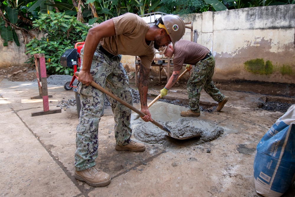 NMCB 1 Seabees São Tomé schoolhouse repair