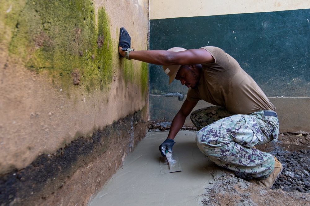 NMCB 1 Seabees São Tomé schoolhouse repair