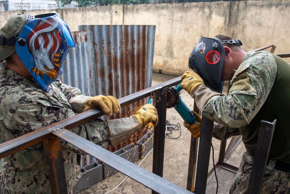 NMCB 1 Seabees São Tomé schoolhouse repair