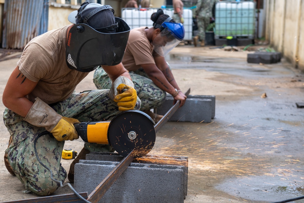 NMCB 1 Seabees São Tomé schoolhouse repair