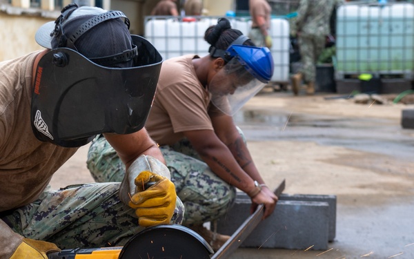 NMCB 1 Seabees São Tomé schoolhouse repair